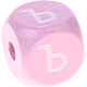 Rosa Geprägte Buchstabenwürfel 10 mm - Russisch : ъ