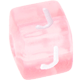 I Tuoi dadi in plastica rosa con lettere assortite : J