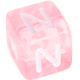 I Tuoi dadi in plastica rosa con lettere assortite : N