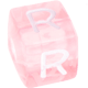 I Tuoi dadi in plastica rosa con lettere assortite : R