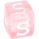 I Tuoi dadi in plastica rosa con lettere assortite : S