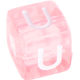 I Tuoi dadi in plastica rosa con lettere assortite : U