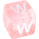 I Tuoi dadi in plastica rosa con lettere assortite : W