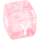 I Tuoi dadi in plastica rosa con lettere assortite : Y