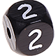 Dadi neri con lettere ad incavo 10 mm : 2