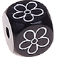 Dadi neri con lettere ad incavo 10 mm – Immagini : fiore