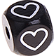 Dadi neri con lettere ad incavo 10 mm – Immagini : cuore aperto