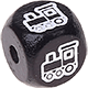 Dadi neri con lettere ad incavo 10 mm – Immagini : locomotiva