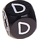 Dadi neri con lettere ad incavo 10 mm : D