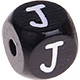 Dadi neri con lettere ad incavo 10 mm : J