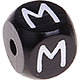 Dadi neri con lettere ad incavo 10 mm : M