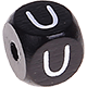 Dadi neri con lettere ad incavo 10 mm : U