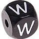 Dadi neri con lettere ad incavo 10 mm : W