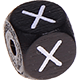 Dadi neri con lettere ad incavo 10 mm : X