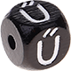 Dadi neri con lettere ad incavo 10 mm - Ungherese : Ű
