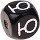 Dadi neri con lettere ad incavo 10 mm - Russo : Ю