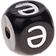 Dadi neri con lettere ad incavo 10 mm - Kazako : Ә