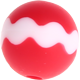 Distanziatori tondi in silicone 15 mm : rosso - bianco - rosso