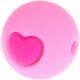 Distanziatori tondi in silicone -cuore- 12 mm : rosa bambino