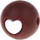 Distanziatori tondi in silicone -cuore- 12 mm : marrone