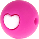 Distanziatori tondi in silicone -cuore- 12 mm : rosa scuro