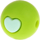 Distanziatori tondi in silicone -cuore- 12 mm : verde giallo