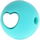 Distanziatori tondi in silicone -cuore- 12 mm : turchese chiaro