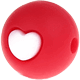 Distanziatori tondi in silicone -cuore- 12 mm : rosso