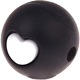 Distanziatori tondi in silicone -cuore- 12 mm : nero