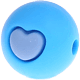 Distanziatori tondi in silicone -cuore- 12 mm : azzurra