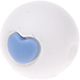 Distanziatori tondi in silicone -cuore- 12 mm : bianco - bambino blu