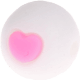 Distanziatori tondi in silicone -cuore- 12 mm : bianco - bambino rosa