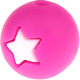 Distanziatori tondi in silicone -stella- 12 mm : rosa scuro