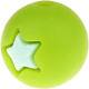 Distanziatori tondi in silicone -stella- 12 mm : verde giallo