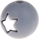 Distanziatori tondi in silicone -stella- 12 mm : grigio