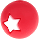 Distanziatori tondi in silicone -stella- 12 mm : rosso