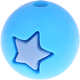 Distanziatori tondi in silicone -stella- 12 mm : azzurra