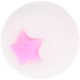 Distanziatori tondi in silicone -stella- 12 mm : bianco - bambino rosa