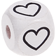 Dadi bianchi con lettere ad incavo 10 mm - Immagini : cuore aperto