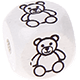 Dadi bianchi con lettere ad incavo 10 mm - Immagini : orso