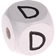 Dadi bianchi con lettere ad incavo 10 mm : D