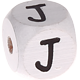Dadi bianchi con lettere ad incavo 10 mm : J