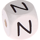 Dadi bianchi con lettere ad incavo 10 mm : N