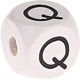Dadi bianchi con lettere ad incavo 10 mm : Q