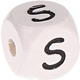 Dadi bianchi con lettere ad incavo 10 mm : S