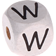 Dadi bianchi con lettere ad incavo 10 mm : W
