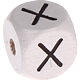 Dadi bianchi con lettere ad incavo 10 mm : X