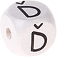 Dadi bianchi con lettere ad incavo 10 mm - Ceco : Ď