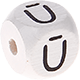 Dadi bianchi con lettere ad incavo 10 mm - Lettone : Ū