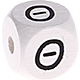 Dadi bianchi con lettere ad incavo 10 mm - Greco : Θ